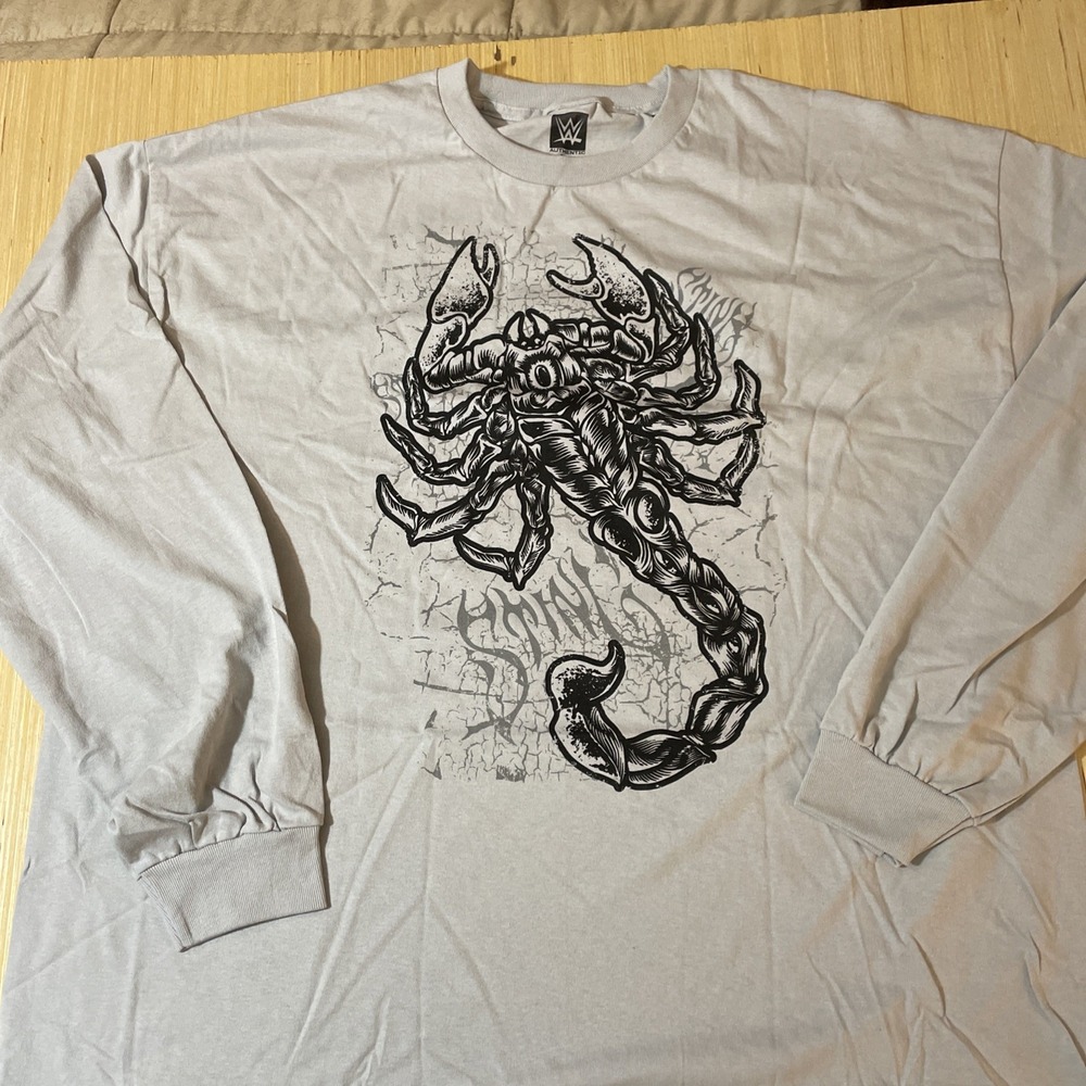 WWE Scorpion Sting Long Sleeve gray T-shirt 3XL Double Sided NOS RARE